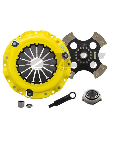 Mazda RX-7 1.3L (Turbo) (Chassis FC) 86-92 HD/Race Rigid 4 Pad ACT Clutch Kit Torque Capacity 420ft/lbs Mazda RX-7 1.3L (Turbo) (Chassis FC) 86-92 HD/Race Rigid 4 Pad ACT Clutch Kit Torque Capacity 420ft/lbs