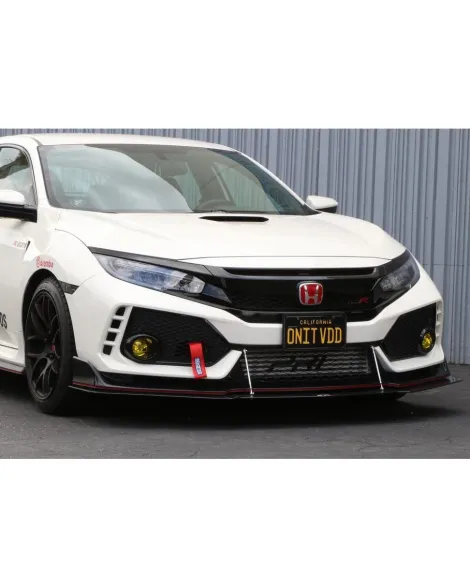 Honda Civic Type R FK8 17-21 W/ OEM Lip APR Performance Carbon Fibre Wind Splitter With Rods Honda Civic Type R FK8 17-21 W/ OEM Lip APR Performance Carbon Fibre Wind Splitter With Rods