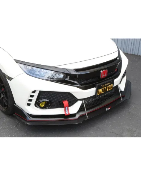 Honda Civic Type R FK8 17-21 W/ OEM Lip APR Performance Carbon Fibre Wind Splitter With Rods Honda Civic Type R FK8 17-21 W/ OEM Lip APR Performance Carbon Fibre Wind Splitter With Rods