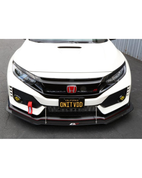 Honda Civic Type R FK8 17-21 W/ OEM Lip APR Performance Carbon Fibre Wind Splitter With Rods Honda Civic Type R FK8 17-21 W/ OEM Lip APR Performance Carbon Fibre Wind Splitter With Rods