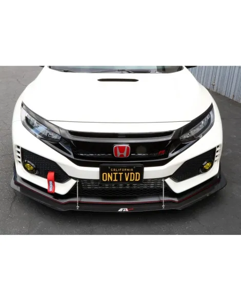 Honda Civic Type R FK8 17-21 W/ OEM Lip APR Performance Carbon Fibre Wind Splitter With Rods Honda Civic Type R FK8 17-21 W/ OEM Lip APR Performance Carbon Fibre Wind Splitter With Rods