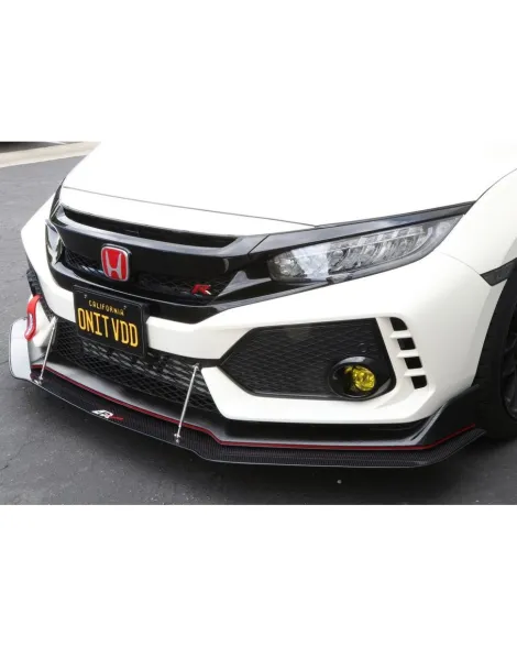 Honda Civic Type R FK8 17-21 W/ OEM Lip APR Performance Carbon Fibre Wind Splitter With Rods Honda Civic Type R FK8 17-21 W/ OEM Lip APR Performance Carbon Fibre Wind Splitter With Rods