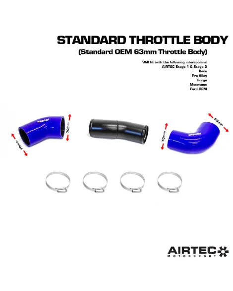 Ford Focus RS MK2 Airtec Motorsport 70mm Cold Side Boost Pipe Ford Focus RS MK2 Airtec Motorsport 70mm Cold Side Boost Pipe