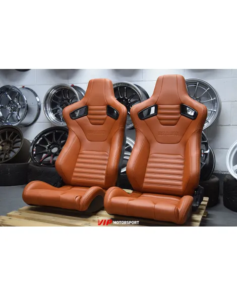 BRAUM Racing Seats Elite-X Series Sport Seats British Tan Leatherette (Black Stitching) Pair BRAUM Racing Seats Elite-X Series Sport Seats British Tan Leatherette (Black Stitching) Pair