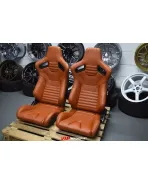 BRAUM Racing Seats Elite-X Series Sport Seats British Tan Leatherette (Black Stitching) Pair BRAUM Racing Seats Elite-X Series Sport Seats British Tan Leatherette (Black Stitching) Pair