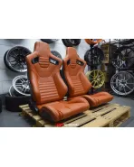 BRAUM Racing Seats Elite-X Series Sport Seats British Tan Leatherette (Black Stitching) Pair BRAUM Racing Seats Elite-X Series Sport Seats British Tan Leatherette (Black Stitching) Pair