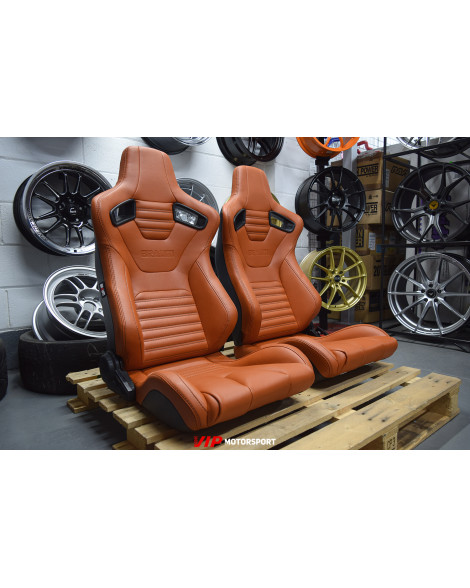 BRAUM Racing Seats Elite-X Series Sport Seats British Tan Leatherette (Black Stitching) Pair BRAUM Racing Seats Elite-X Series Sport Seats British Tan Leatherette (Black Stitching) Pair