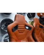 BRAUM Racing Seats Elite-X Series Sport Seats British Tan Leatherette (Black Stitching) Pair BRAUM Racing Seats Elite-X Series Sport Seats British Tan Leatherette (Black Stitching) Pair