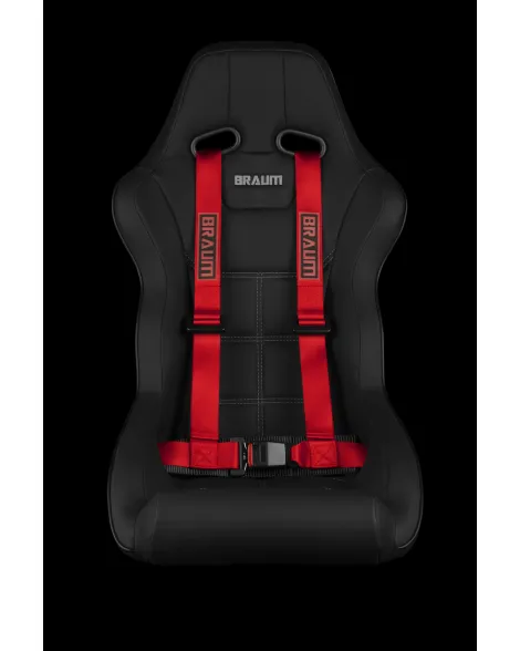 BRAUM Racing Seats 4 Point 2" Strap Racing Harness - Red BRAUM Racing Seats 4 Point 2" Strap Racing Harness - Red