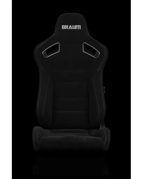 BRAUM Racing Seats Elite Series Sport Seats Black Cloth (Grey Stitching) Pair