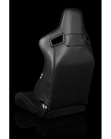 BRAUM Racing Seats Elite Series Sport Seats Black Cloth (Grey Stitching) Pair