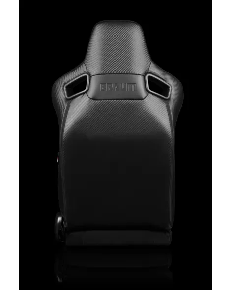 BRAUM Racing Seats Elite Series Sport Seats Black Cloth (Grey Stitching) Pair