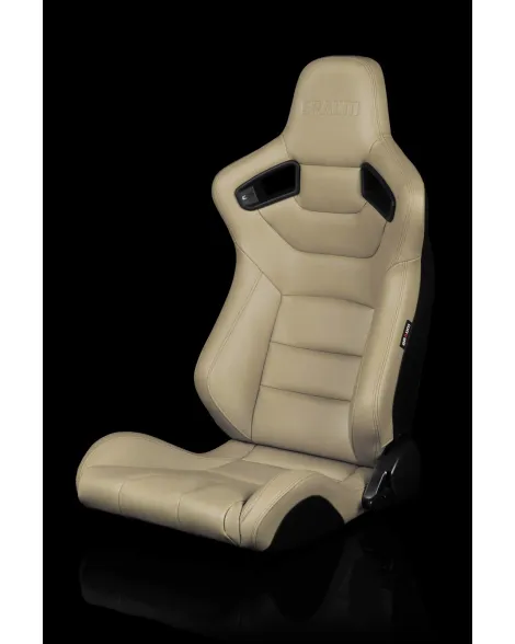BRAUM Racing Seats Elite Series Sport Seats Beige Leatherette Pair BRAUM Racing Seats Elite Series Sport Seats Beige Leatherette Pair