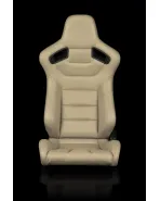 BRAUM Racing Seats Elite Series Sport Seats Beige Leatherette Pair