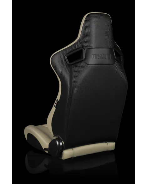 BRAUM Racing Seats Elite Series Sport Seats Beige Leatherette Pair BRAUM Racing Seats Elite Series Sport Seats Beige Leatherette Pair