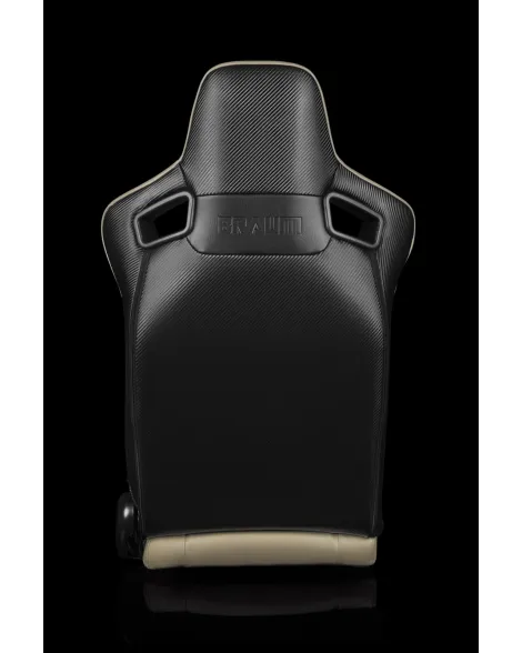 BRAUM Racing Seats Elite Series Sport Seats Beige Leatherette Pair BRAUM Racing Seats Elite Series Sport Seats Beige Leatherette Pair