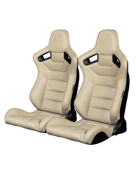 BRAUM Racing Seats Elite Series Sport Seats Beige Leatherette Pair