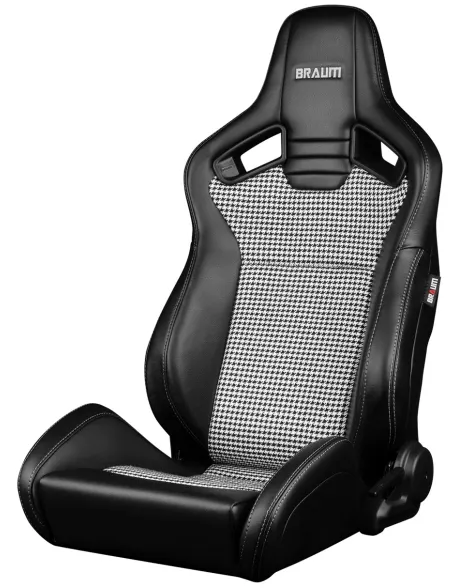 BRAUM Racing Seats Elite V2 Series Sport Seats Black Leatherette | Houndstooth Fabric Pair BRAUM Racing Seats Elite V2 Series Sport Seats Black Leatherette | Houndstooth Fabric Pair