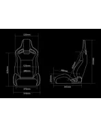 BRAUM Racing Seats Elite V2 Series Sport Seats Black & Red Leatherette Pair
