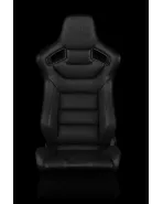 BRAUM Racing Seats Elite Series Sport Seats Black Leatherette (Black Stitching) Pair BRAUM Racing Seats Elite Series Sport Seats Black Leatherette (Black Stitching) Pair