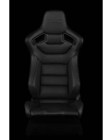 BRAUM Racing Seats Elite Series Sport Seats Black Leatherette (Black Stitching) Pair BRAUM Racing Seats Elite Series Sport Seats Black Leatherette (Black Stitching) Pair