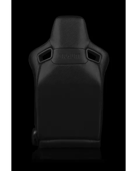 BRAUM Racing Seats Elite Series Sport Seats Black Leatherette (Black Stitching) Pair BRAUM Racing Seats Elite Series Sport Seats Black Leatherette (Black Stitching) Pair