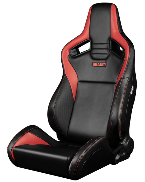 BRAUM Racing Seats Elite V2 Series Sport Seats Black & Red Leatherette Pair BRAUM Racing Seats Elite V2 Series Sport Seats Black & Red Leatherette Pair