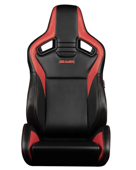 BRAUM Racing Seats Elite V2 Series Sport Seats Black & Red Leatherette Pair BRAUM Racing Seats Elite V2 Series Sport Seats Black & Red Leatherette Pair