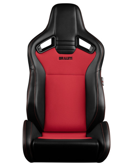 BRAUM Racing Seats Elite V2 Series Sport Seats Black Leatherette | Red Fabric Pair BRAUM Racing Seats Elite V2 Series Sport Seats Black Leatherette | Red Fabric Pair