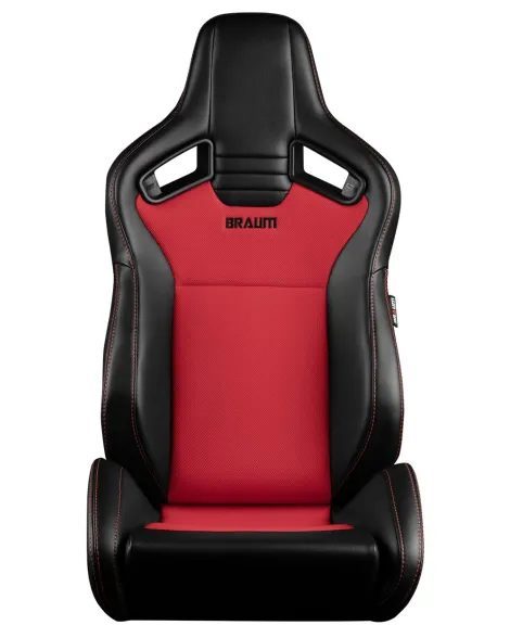 BRAUM Racing Seats Elite V2 Series Sport Seats Black Leatherette | Red Fabric Pair BRAUM Racing Seats Elite V2 Series Sport Seats Black Leatherette | Red Fabric Pair