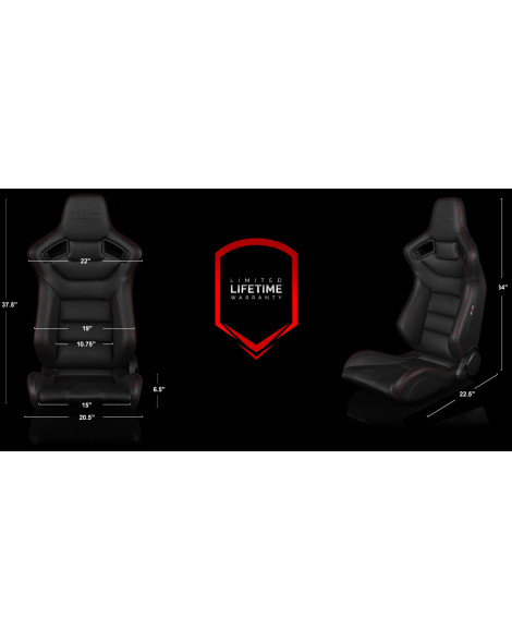 BRAUM Racing Seats Elite Series Sport Seats Charcoal Grey Leatherette Pair BRAUM Racing Seats Elite Series Sport Seats Charcoal Grey Leatherette Pair