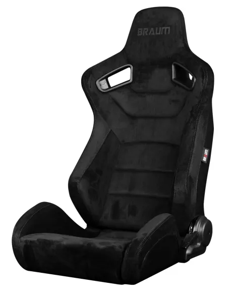 BRAUM Racing Seats Elite Series Sport Seats Black Suede (Grey Stitching) PAIR BRAUM Racing Seats Elite Series Sport Seats Black Suede (Grey Stitching) PAIR