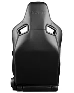 BRAUM Racing Seats Elite V2 Series Sport Seats Black & White Leatherette Pair