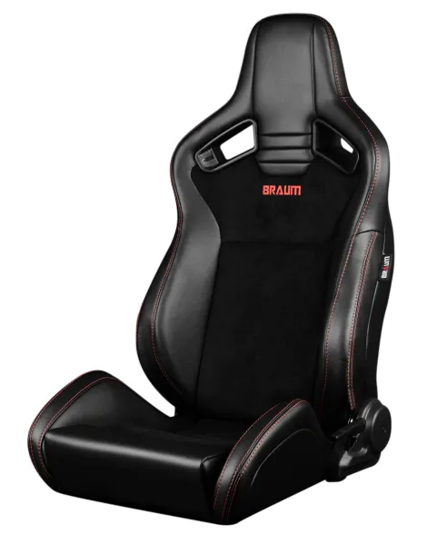 BRAUM Racing Seats Elite V2 Series Sport Seats Black Leatherette | Black Suede Pair BRAUM Racing Seats Elite V2 Series Sport Seats Black Leatherette | Black Suede Pair