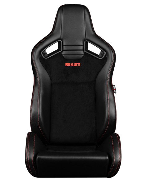 BRAUM Racing Seats Elite V2 Series Sport Seats Black Leatherette | Black Suede Pair BRAUM Racing Seats Elite V2 Series Sport Seats Black Leatherette | Black Suede Pair