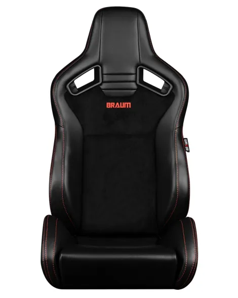 BRAUM Racing Seats Elite V2 Series Sport Seats Black Leatherette | Black Suede Pair BRAUM Racing Seats Elite V2 Series Sport Seats Black Leatherette | Black Suede Pair