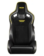 BRAUM Racing Seats Elite V2 Series Sport Seats Black Leatherette |Black Suede | Yellow Piping Pair BRAUM Racing Seats Elite V2 Series Sport Seats Black Leatherette |Black Suede | Yellow Piping Pair