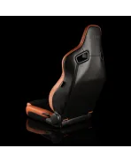 BRAUM Racing Seats Elite V2 Series Sport Seats British Tan Leatherette & Black Suede - Low Bolster Pair BRAUM Racing Seats Elite V2 Series Sport Seats British Tan Leatherette & Black Suede - Low Bolster Pair