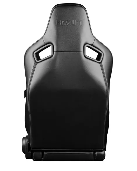 BRAUM Racing Seats Elite V2 Series Sport Seats Black Leatherette | Honeycomb Suede | Grey Stitching Pair