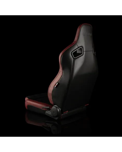 BRAUM Racing Seats Elite V2 Series Sport Seats Maroon Leatherette & Black Suede - Low Bolster Pair BESPOKE 3-4 MONTHS BRAUM Racing Seats Elite V2 Series Sport Seats Maroon Leatherette & Black Suede - Low Bolster Pair BESPOKE 3-4 MONTHS