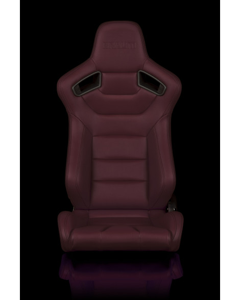 BRAUM Racing Seats Elite Series Sport Seats Maroon Leatherette Pair BRAUM Racing Seats Elite Series Sport Seats Maroon Leatherette Pair