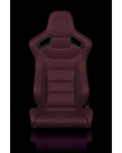 BRAUM Racing Seats Elite Series Sport Seats Maroon Leatherette Pair BRAUM Racing Seats Elite Series Sport Seats Maroon Leatherette Pair