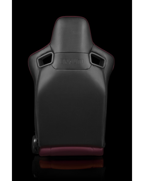 BRAUM Racing Seats Elite Series Sport Seats Maroon Leatherette Pair BRAUM Racing Seats Elite Series Sport Seats Maroon Leatherette Pair