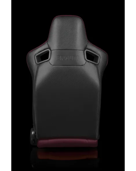 BRAUM Racing Seats Elite Series Sport Seats Maroon Leatherette Pair BRAUM Racing Seats Elite Series Sport Seats Maroon Leatherette Pair
