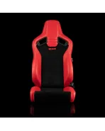 BRAUM Racing Seats Elite V2 Series Sport Seats Red Leatherette & Black Suede - Low Bolster Pair BRAUM Racing Seats Elite V2 Series Sport Seats Red Leatherette & Black Suede - Low Bolster Pair