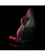 BRAUM Racing Seats Elite V2 Series Sport Seats Red Leatherette & Black Suede - Low Bolster Pair BRAUM Racing Seats Elite V2 Series Sport Seats Red Leatherette & Black Suede - Low Bolster Pair