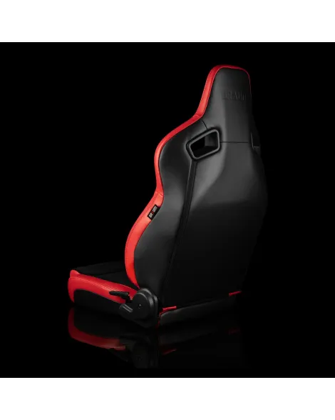 BRAUM Racing Seats Elite V2 Series Sport Seats Red Leatherette & Black Suede - Low Bolster Pair BRAUM Racing Seats Elite V2 Series Sport Seats Red Leatherette & Black Suede - Low Bolster Pair