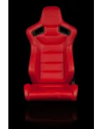 BRAUM Racing Seats Elite Series Sport Seats Red Leatherette (Black Stitching) Pair BRAUM Racing Seats Elite Series Sport Seats Red Leatherette (Black Stitching) Pair