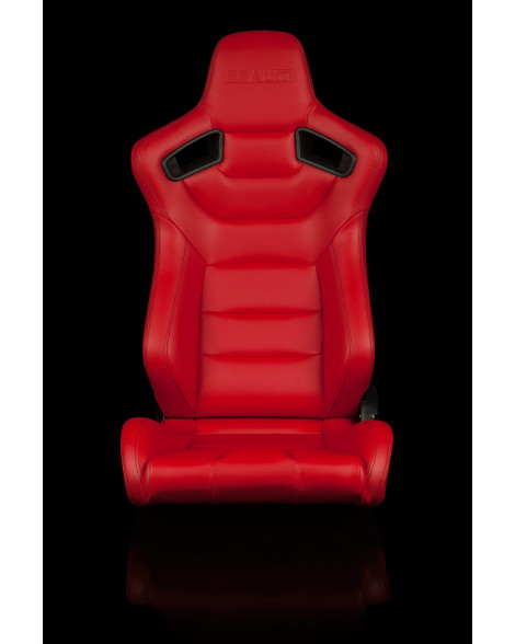 BRAUM Racing Seats Elite Series Sport Seats Red Leatherette (Black Stitching) Pair BRAUM Racing Seats Elite Series Sport Seats Red Leatherette (Black Stitching) Pair