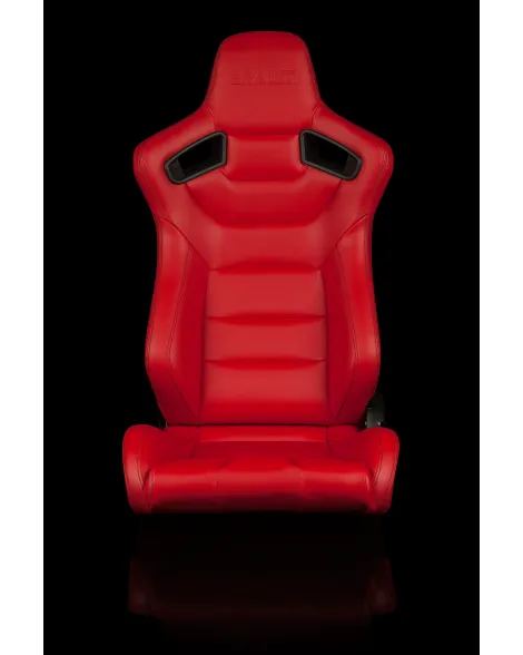 BRAUM Racing Seats Elite Series Sport Seats Red Leatherette (Black Stitching) Pair BRAUM Racing Seats Elite Series Sport Seats Red Leatherette (Black Stitching) Pair
